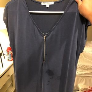 Blue blouse with stain